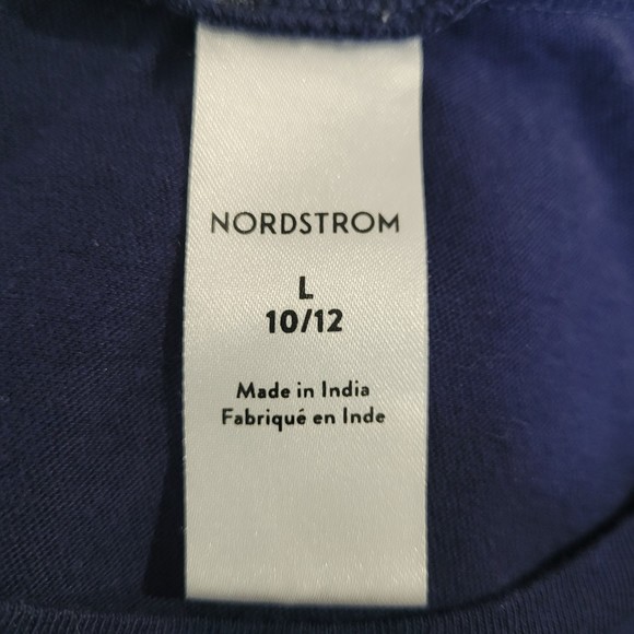 Nordstrom Girls Kids Blue Twist Front Crop T-Shirt Patch Pocket Pullover Large - Picture 5 of 6